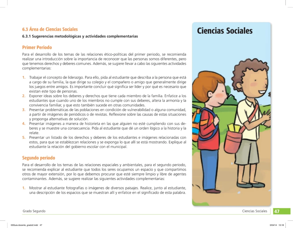 Ciencias Sociales: Guía Docente - Grado Segundo - Actividades (MEN) PDF 1 guia docente ciencias sociales grado segundo actividades