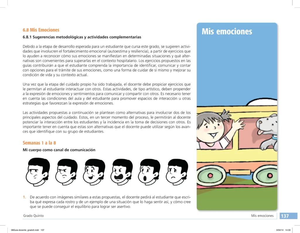 Emociones: Guía Docente - Grado Quinto - Actividades Complementarias (MEN) PDF 1 guia docente emociones grado quinto actividades complementarias
